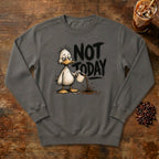 Not Today Duck Sweatshirt in Pepper, a grumpy little duck