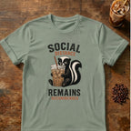 Skunk graphic for Social Distance Remains Skunk on Sage T-shirt