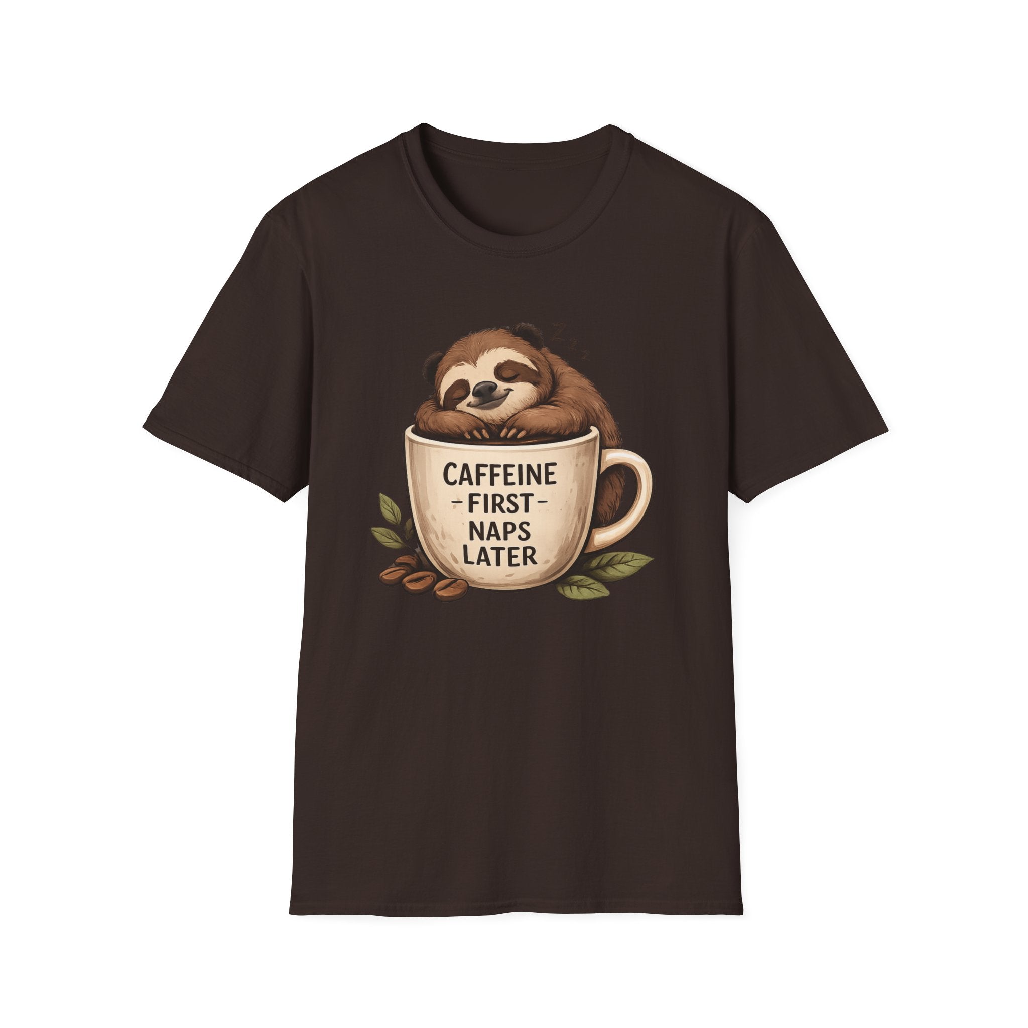Sloth "Caffeine First, Naps Later" T-Shirt