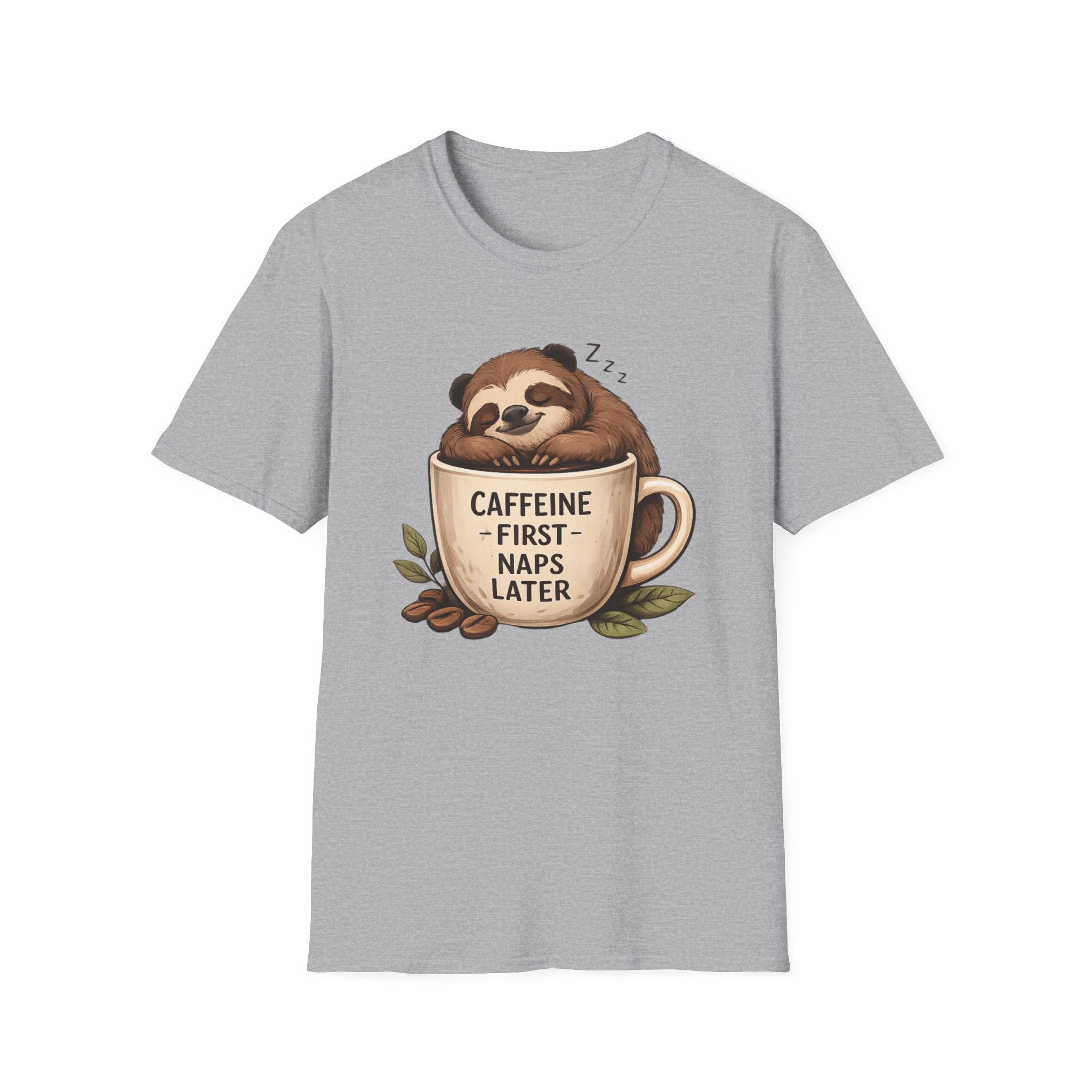 Sloth "Caffeine First, Naps Later" T-Shirt