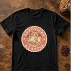 Raccoon graphic for Leftovers & Lattes Raccoon on Black T-shirt