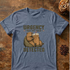Capybara graphic for Urgency Not Detected Capybara on Heather-Indigo T-shirt