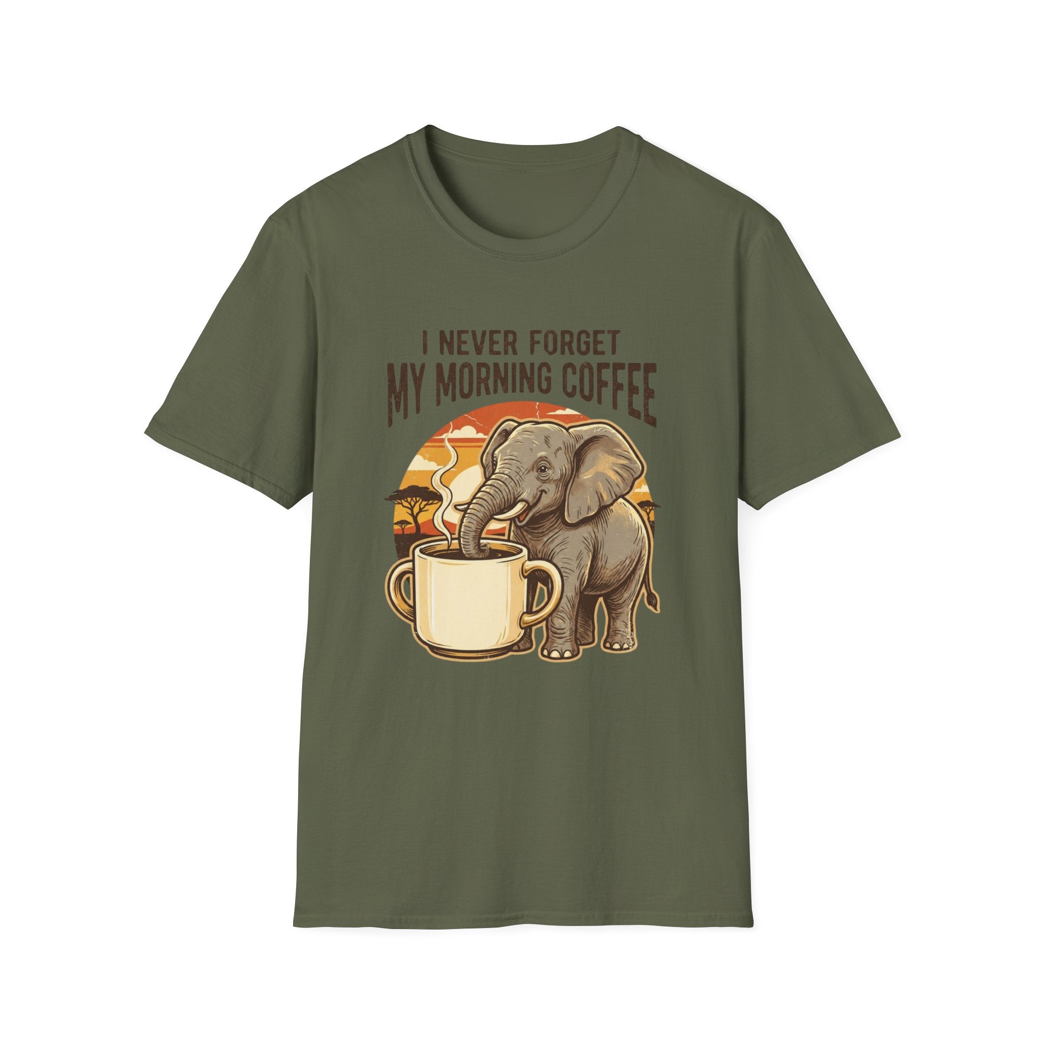 Elephant Morning Coffee T-Shirt