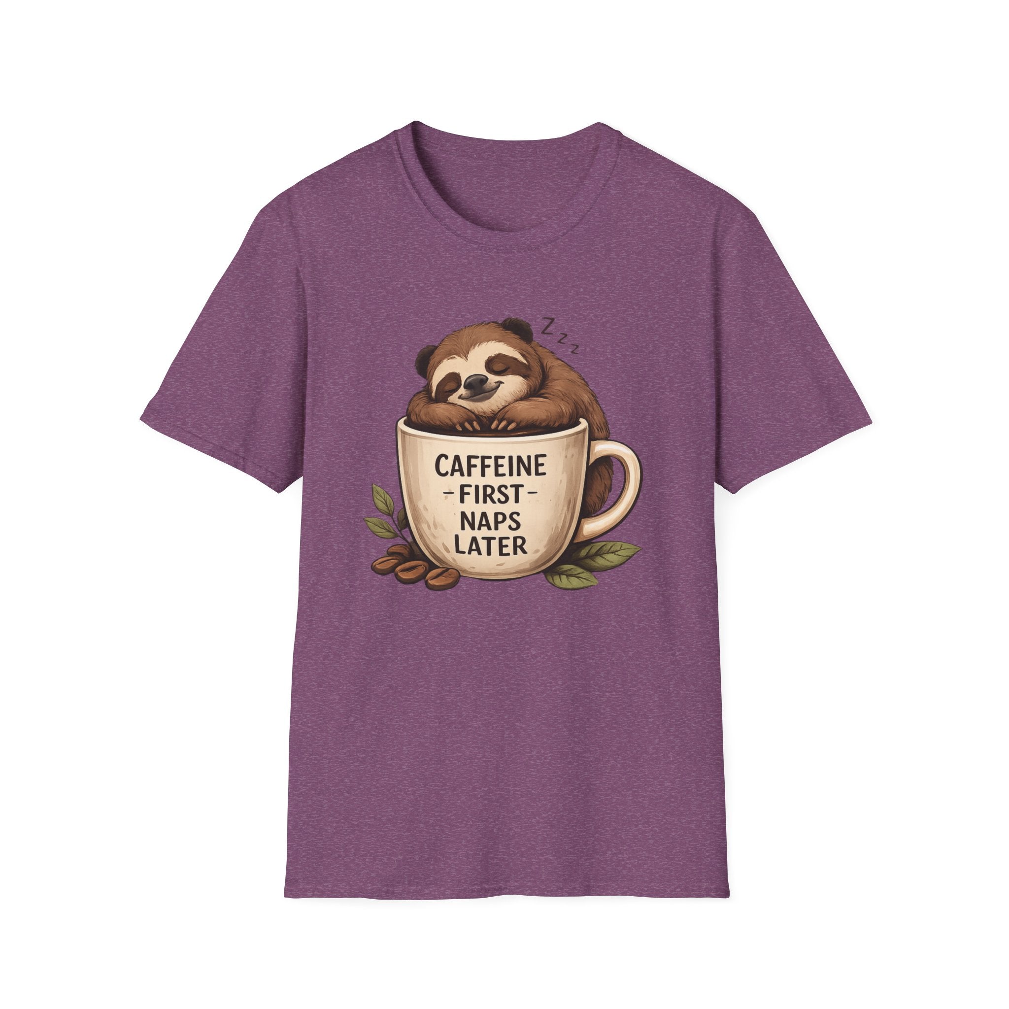 Sloth "Caffeine First, Naps Later" T-Shirt