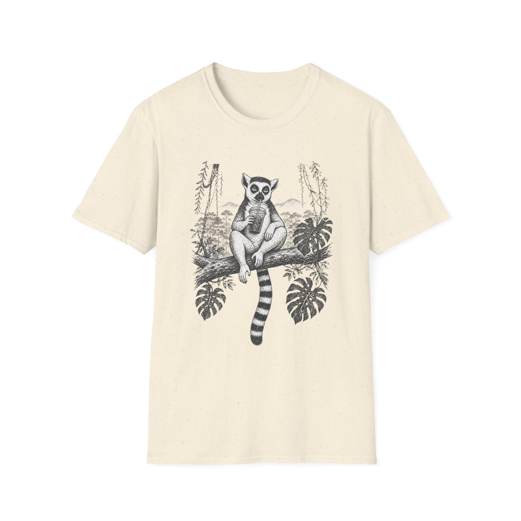 Lemur Sitting with Iced Coffee T-Shirt