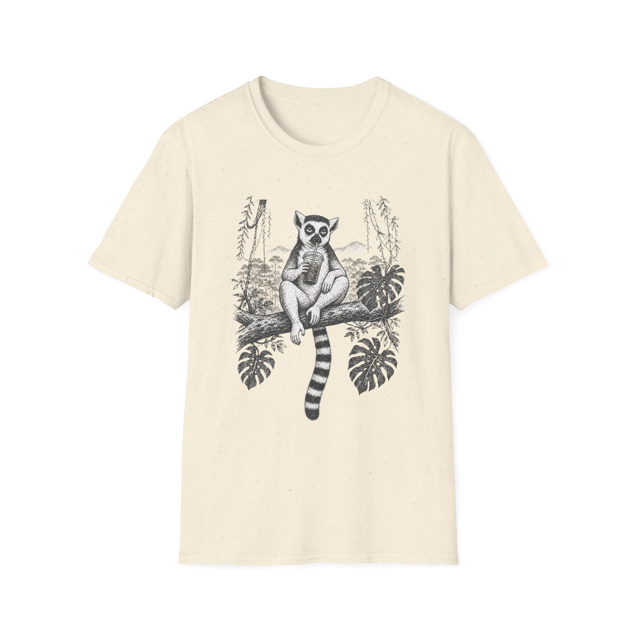 Lemur Sitting with Iced Coffee T-Shirt