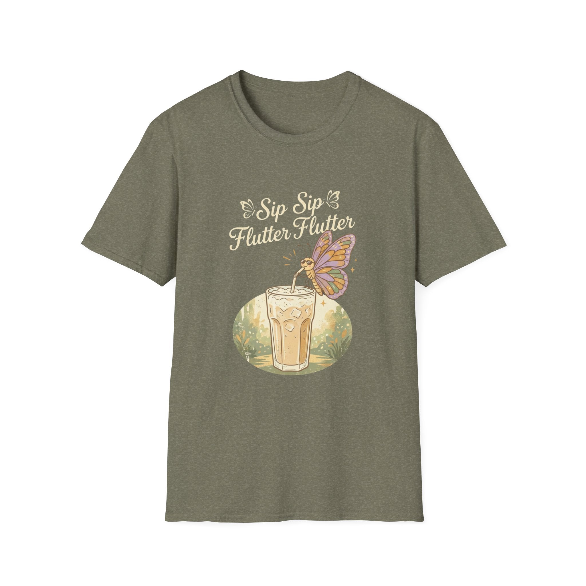 Sip Sip Butterfly Iced Coffee T-Shirt