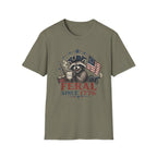 Feral Since 1776 T-Shirt — Patriotic Raccoon Flag Tee