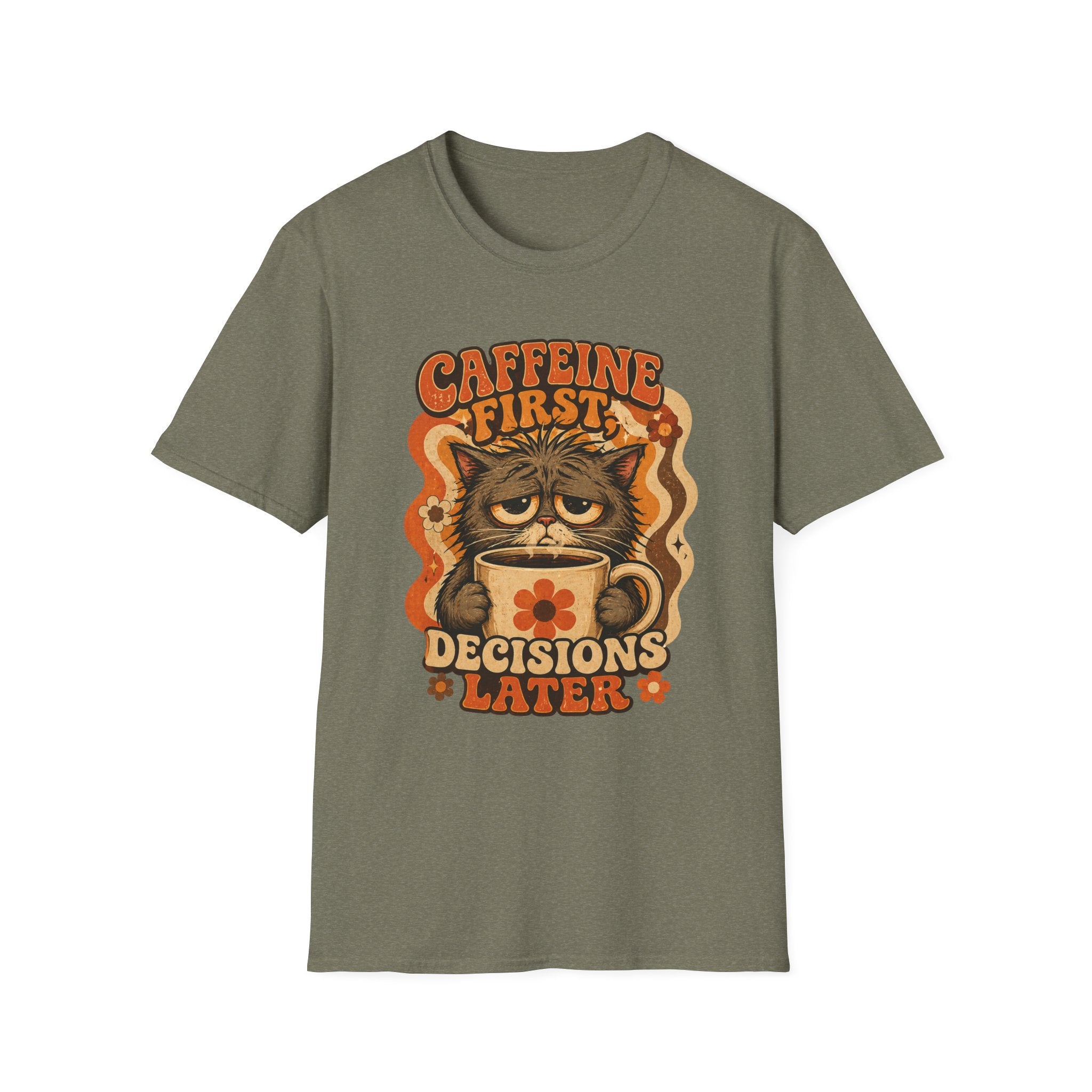 Caffeine First Cat T-Shirt
