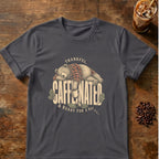 Bear graphic for Thankful Caffeinated Bear on Charcoal T-shirt