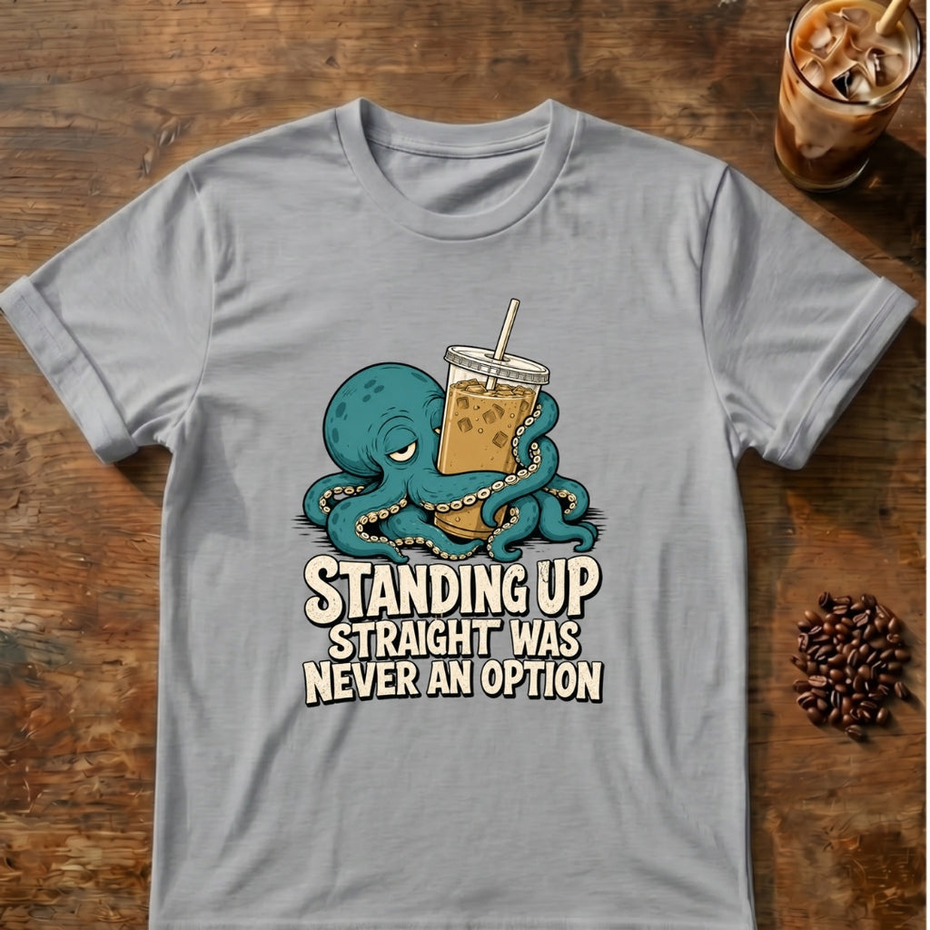 Octopus graphic for Standing Up Straight Octopus on sport-grey T-shirt