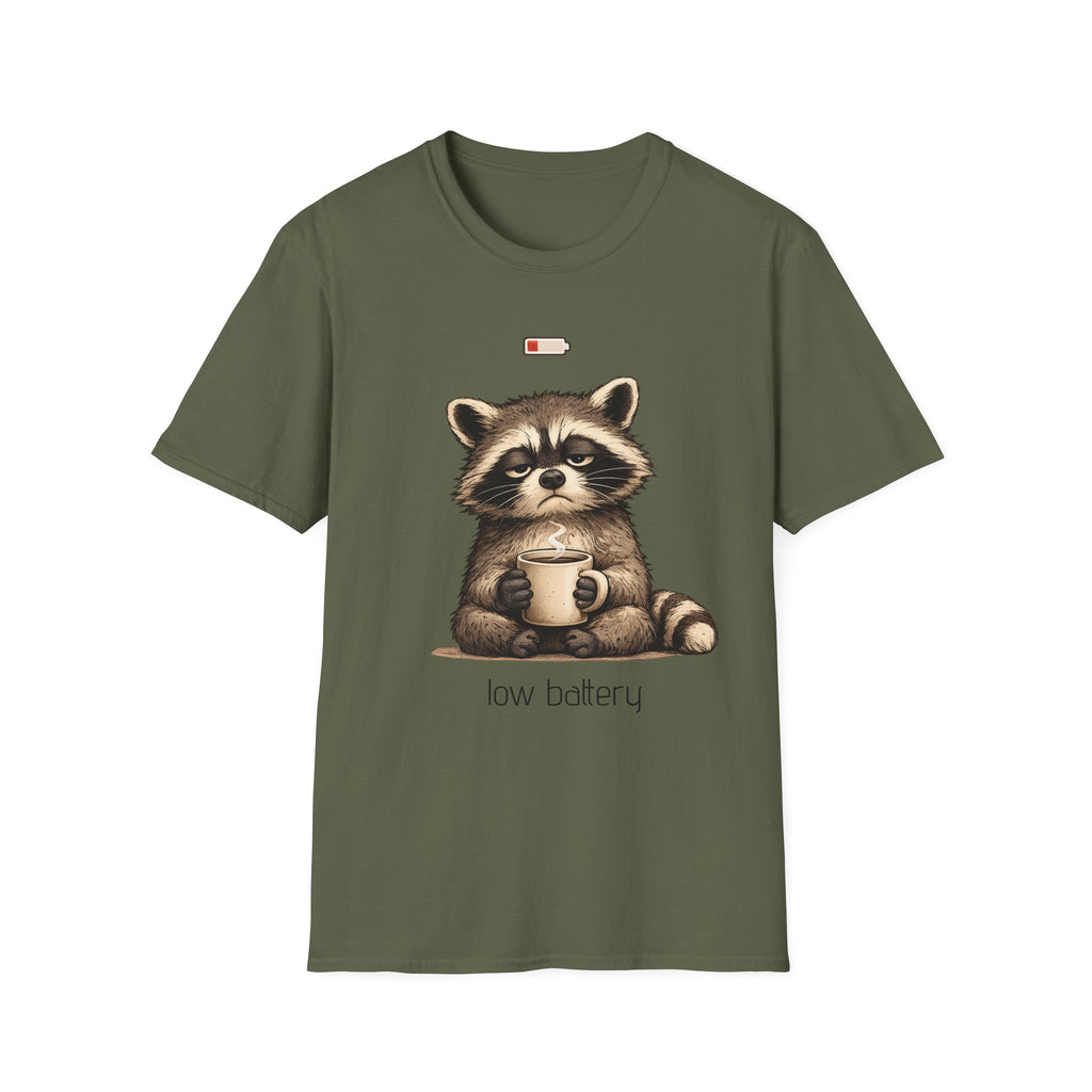 Low Battery Raccoon T-Shirt