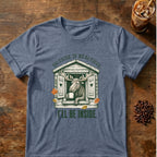 Moose graphic for Outside Is Beautiful Moose on Heather-Indigo T-shirt