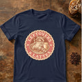 Raccoon graphic for Leftovers & Lattes Raccoon on Navy T-shirt