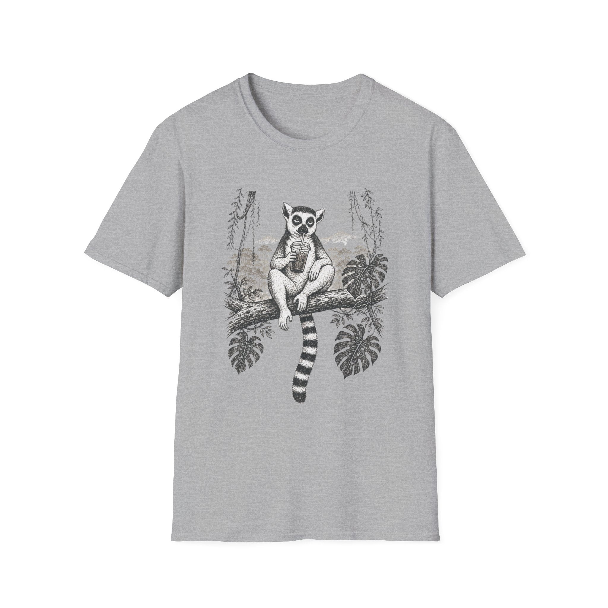 Lemur Sitting with Iced Coffee T-Shirt