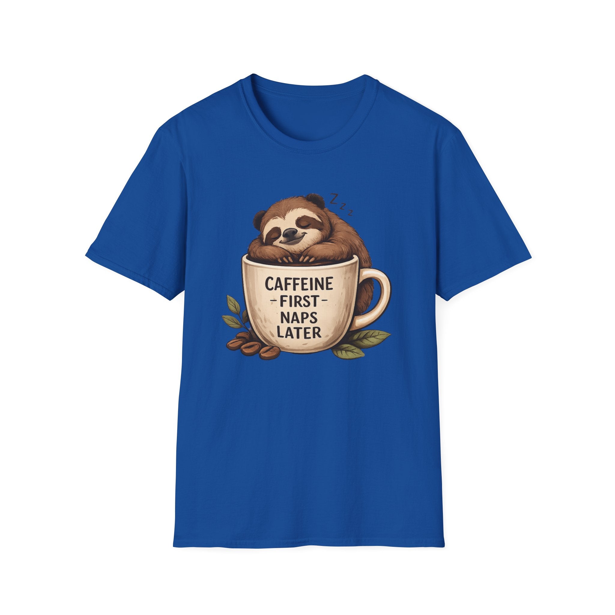 Sloth "Caffeine First, Naps Later" T-Shirt
