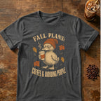 Duck graphic for Fall Plans Duck on Dark-Heather T-shirt