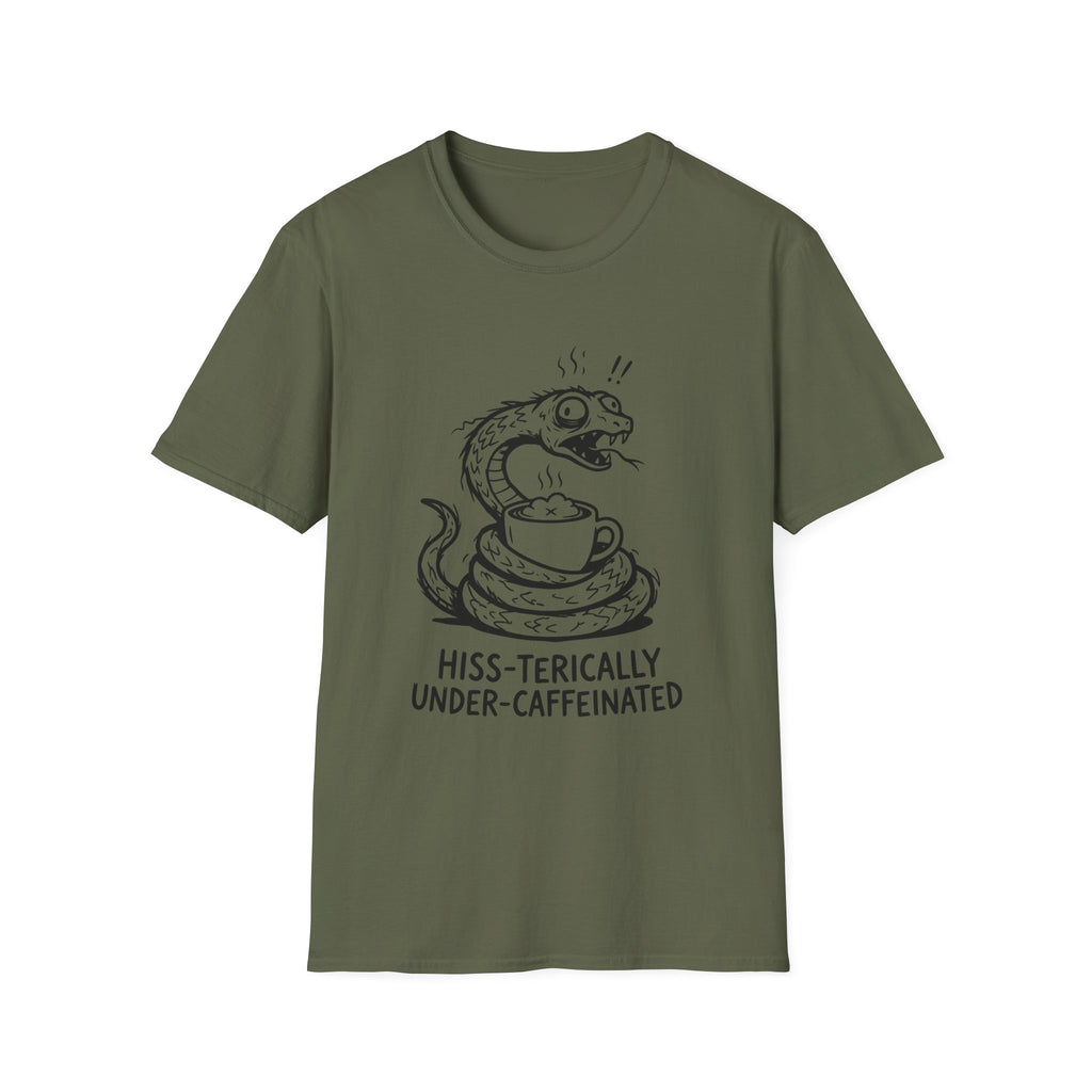 “Hiss-terically Under-Caffeinated” Snake T-shirt