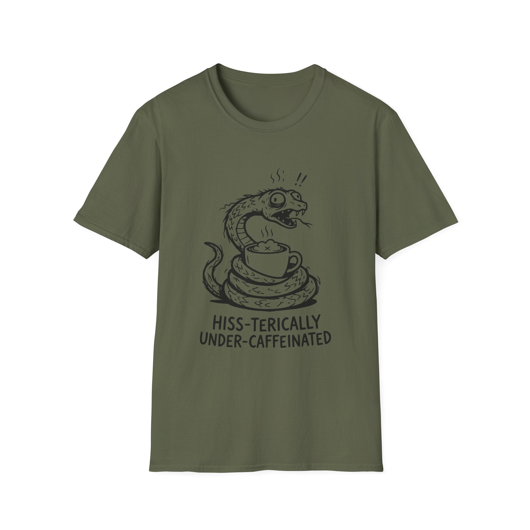 “Hiss-terically Under-Caffeinated” Snake T-shirt