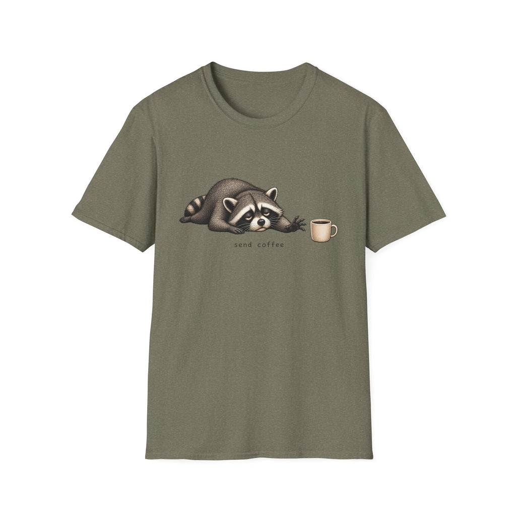 Raccoon 'Send Coffee' T-Shirt