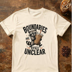 Raccoon graphic for Boundaries Are Still Unclear Raccoon on Natural T-shirt