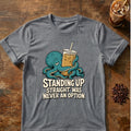 Octopus graphic for Standing Up Straight Octopus on graphite-heather T-shirt