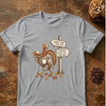 Turkey graphic for Here for the Pie Turkey on Sport-Grey T-shirt