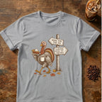 Turkey graphic for Here for the Pie Turkey on Sport-Grey T-shirt