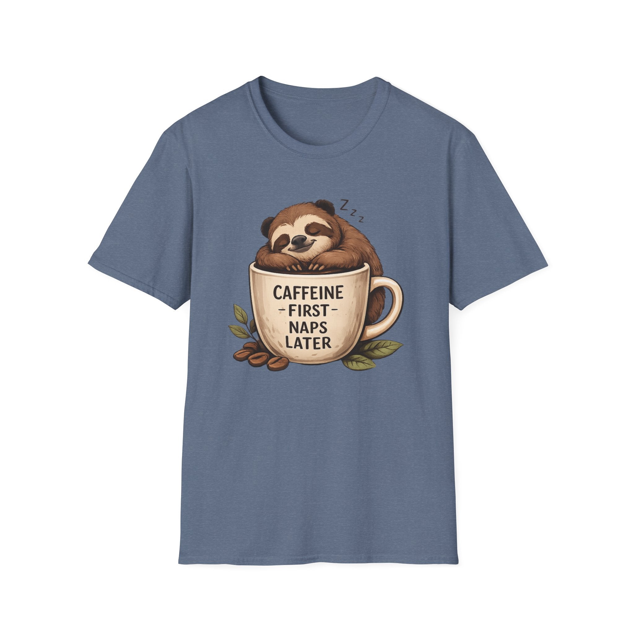 Sloth "Caffeine First, Naps Later" T-Shirt