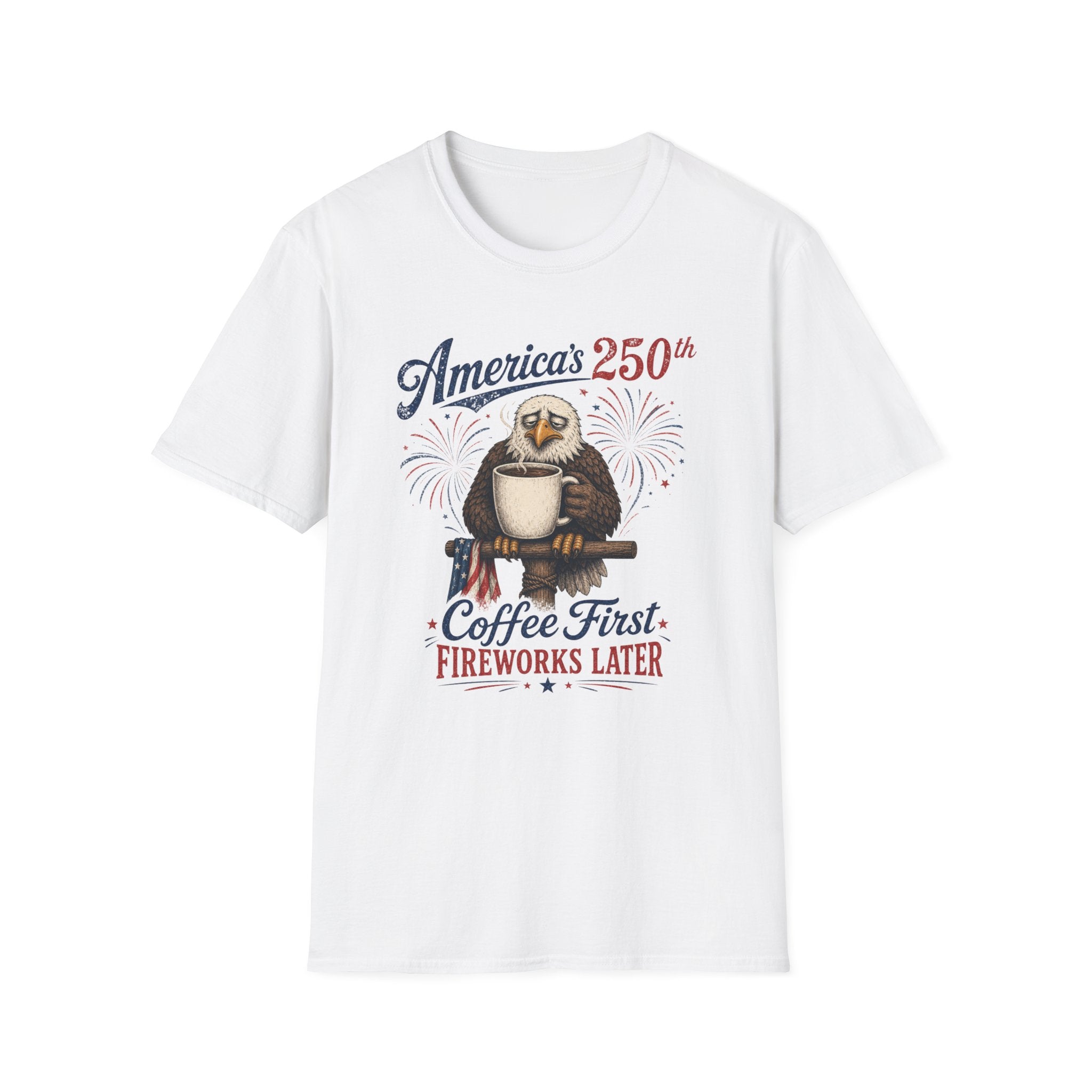 'Coffee First, Fireworks Later' T‑Shirt