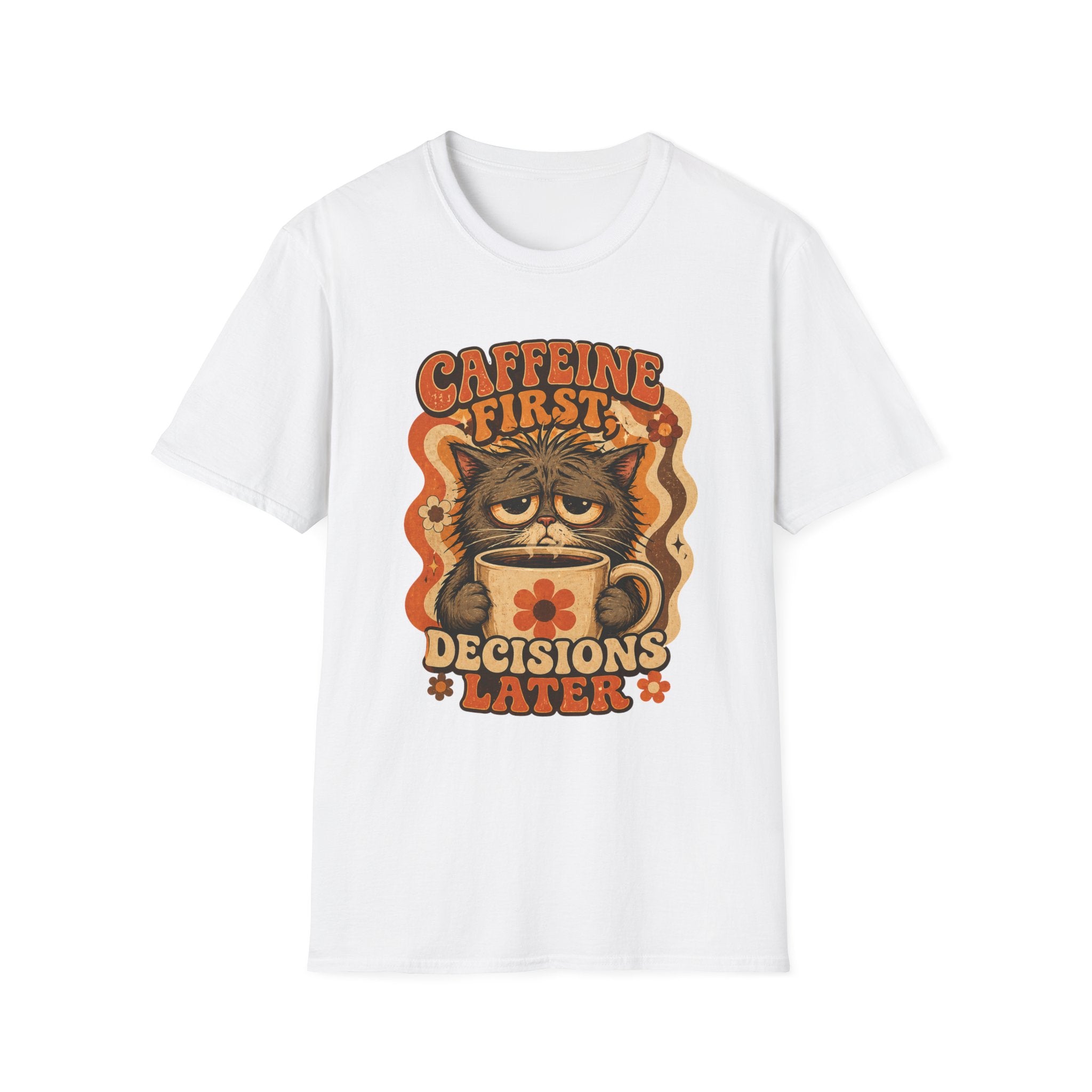Caffeine First Cat T-Shirt