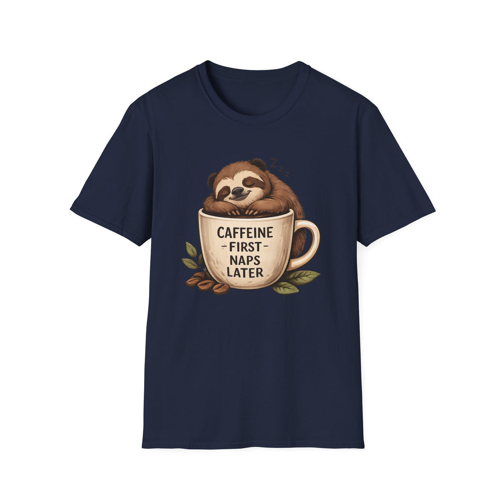 Sloth "Caffeine First, Naps Later" T-Shirt