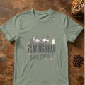 Opossum graphic for Playing Dead Until Coffee Opossum on Sage T-shirt