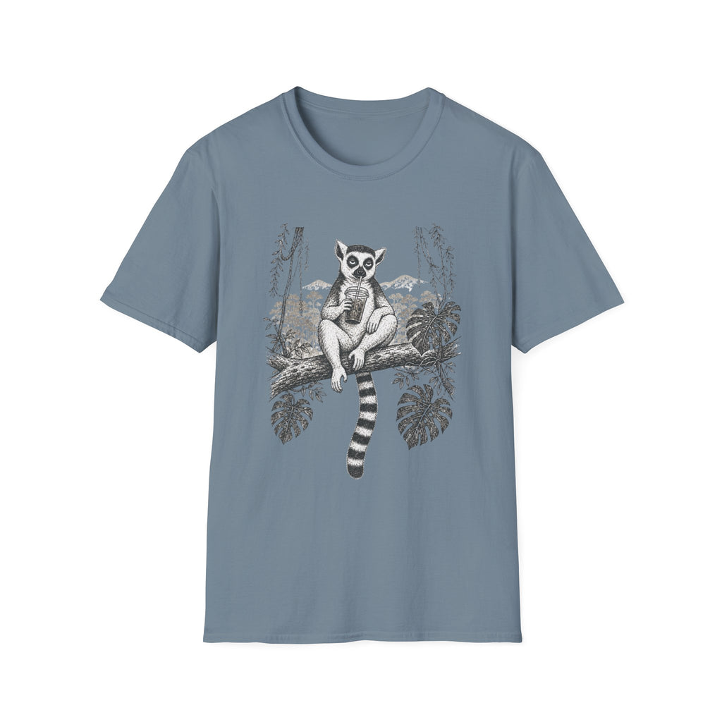 Lemur Sitting with Iced Coffee T-Shirt