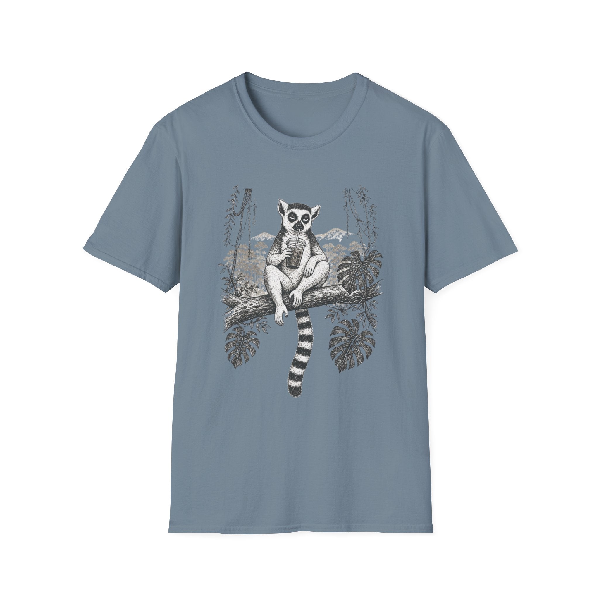 Lemur Sitting with Iced Coffee T-Shirt