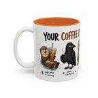 Coffee Order Personalities Animal Mug, another view. Wraparound mug of cute cartoon animals, each matched to a different coffee order