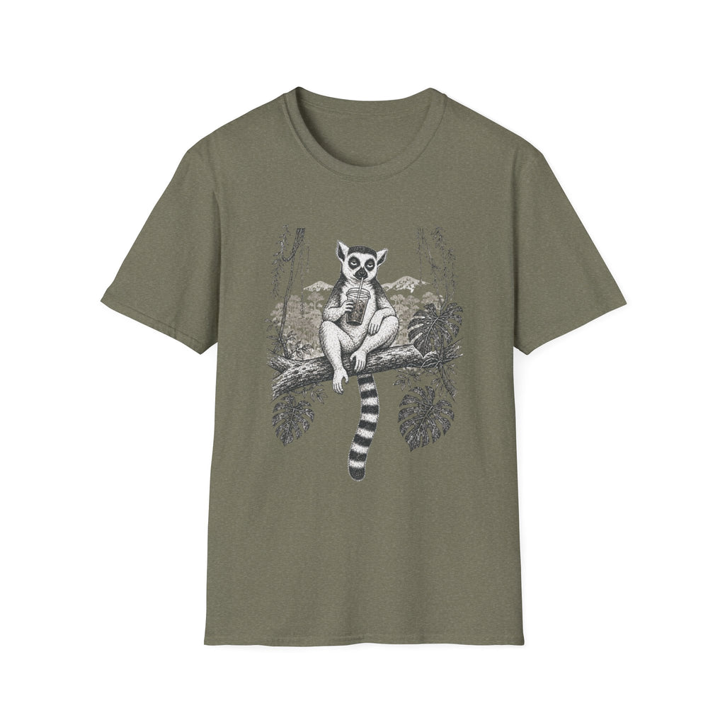 Lemur Sitting with Iced Coffee T-Shirt