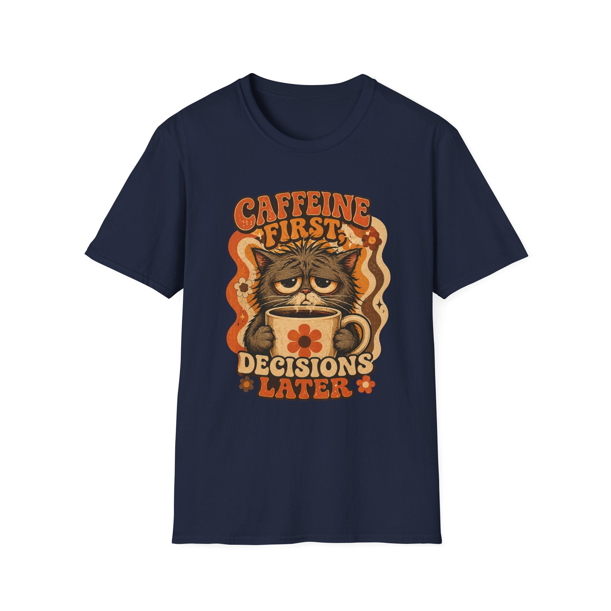 Caffeine First Cat T-Shirt