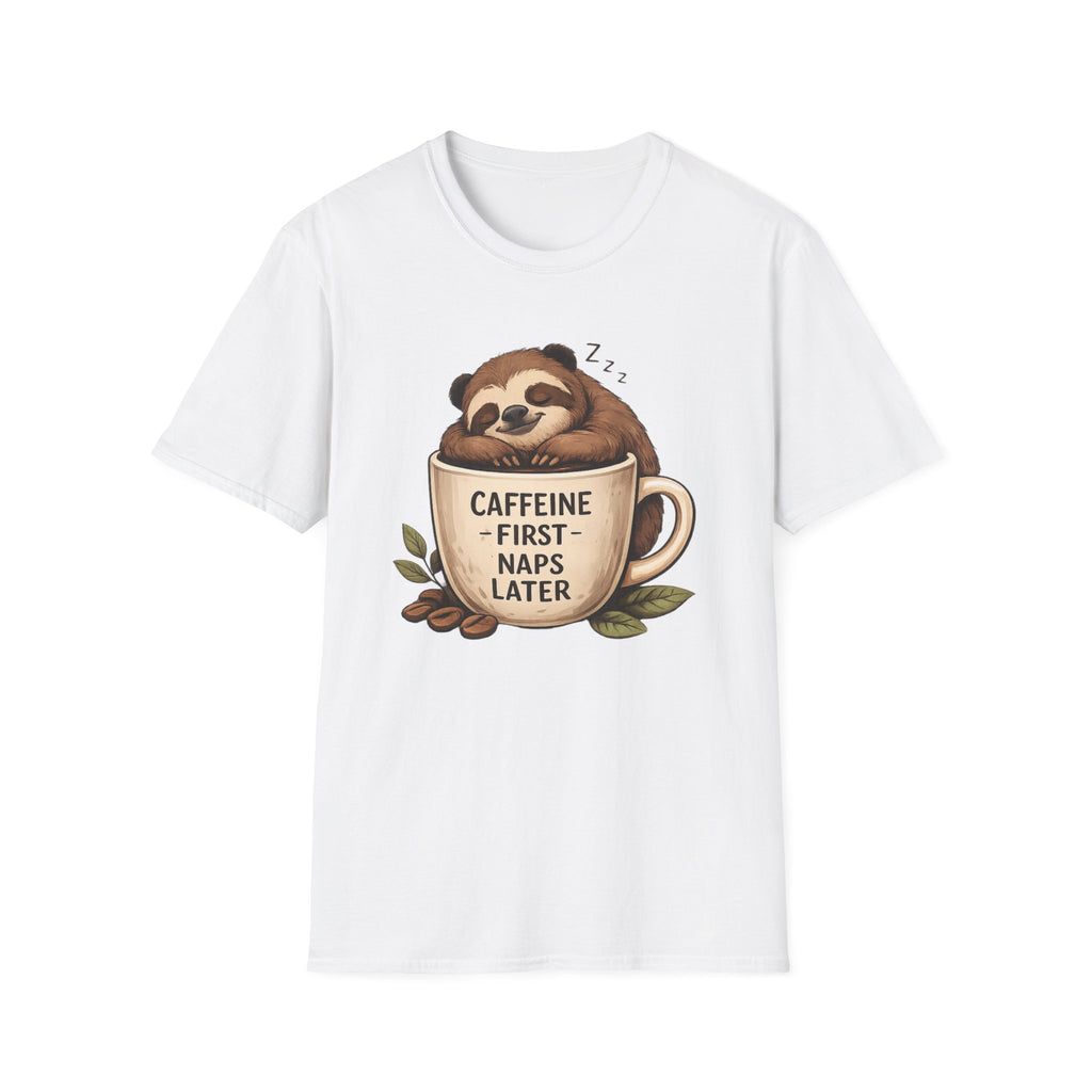 Sloth "Caffeine First, Naps Later" T-Shirt