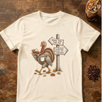Turkey graphic for Here for the Pie Turkey on Natural T-shirt