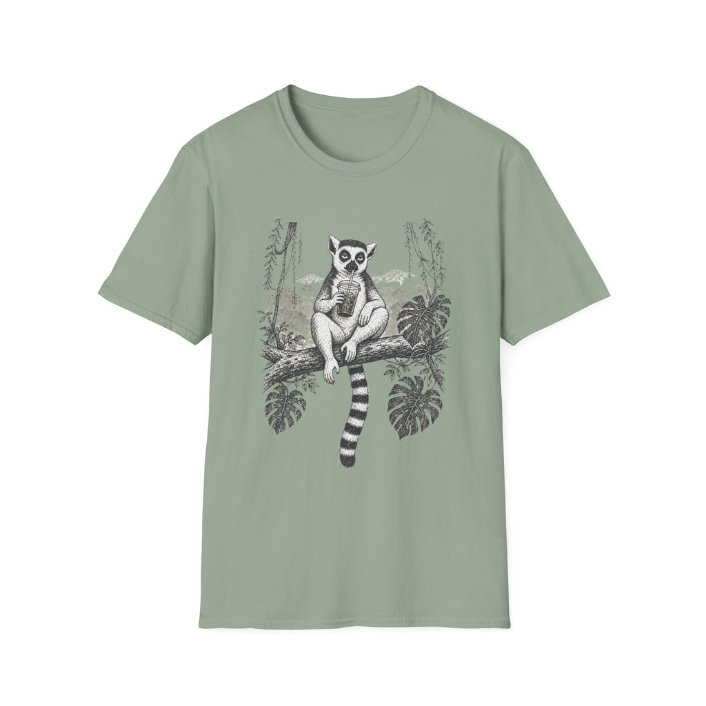 Lemur Sitting with Iced Coffee T-Shirt