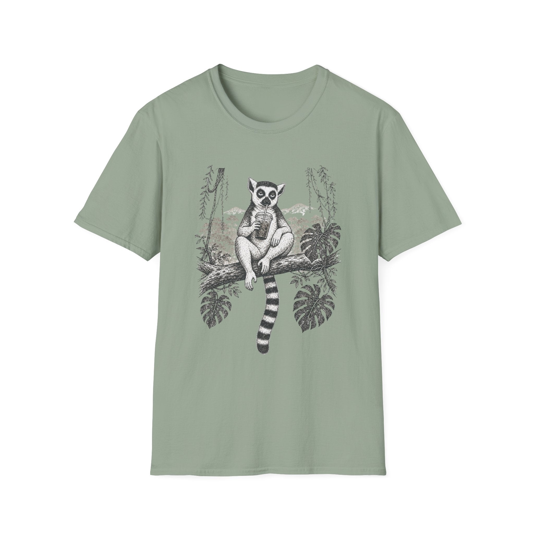 Lemur Sitting with Iced Coffee T-Shirt