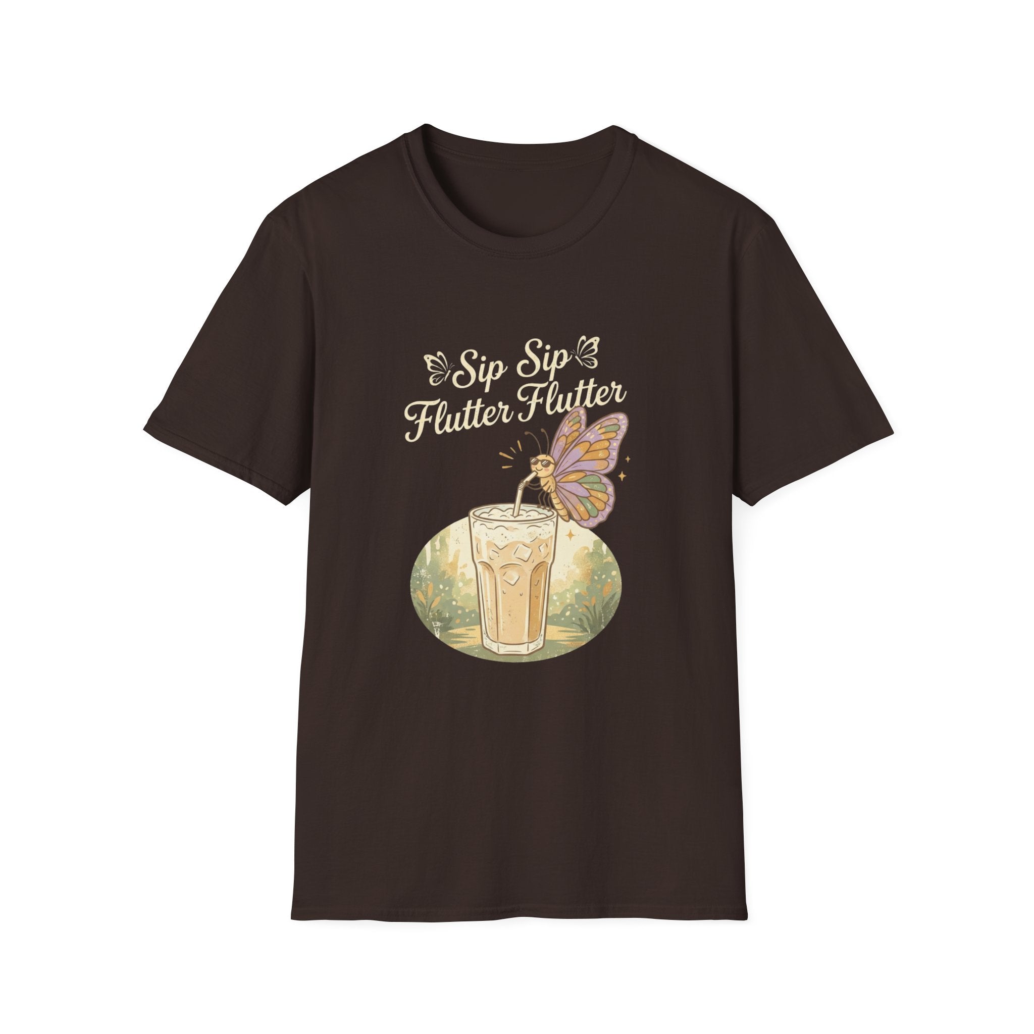 Sip Sip Butterfly Iced Coffee T-Shirt