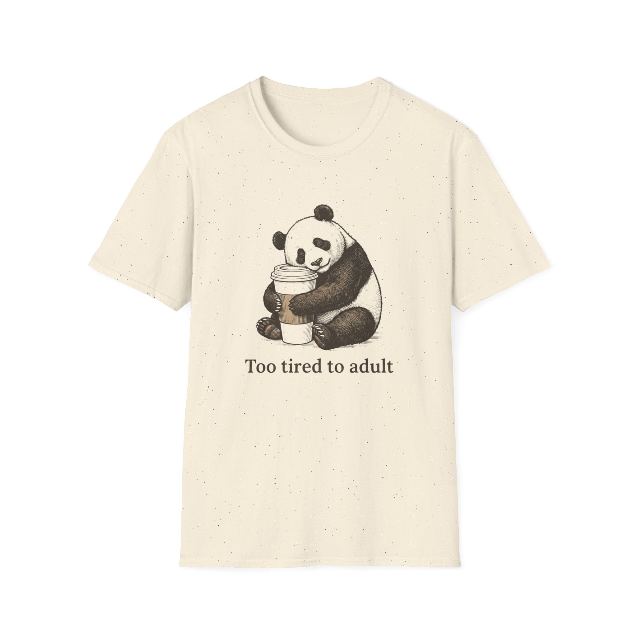 Too Tired to Adult Panda T-Shirt