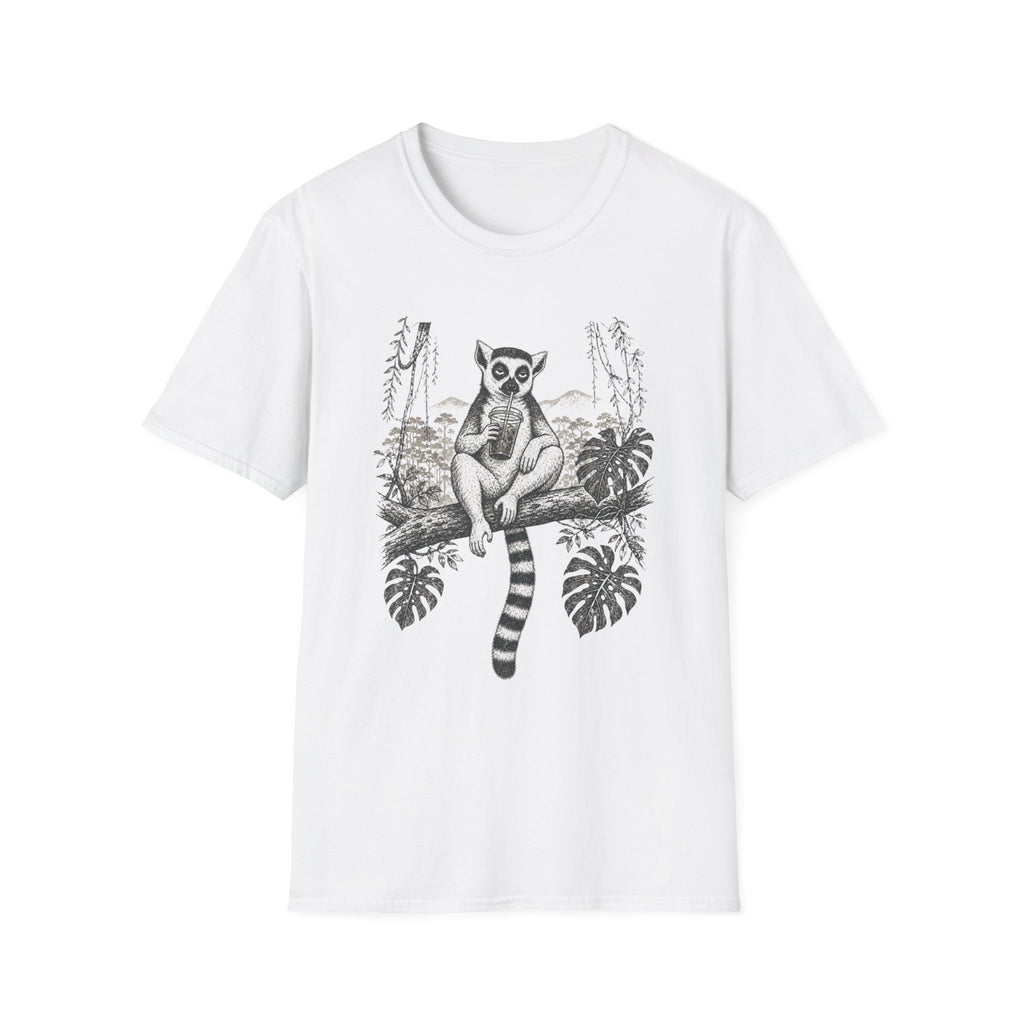Lemur Sitting with Iced Coffee T-Shirt