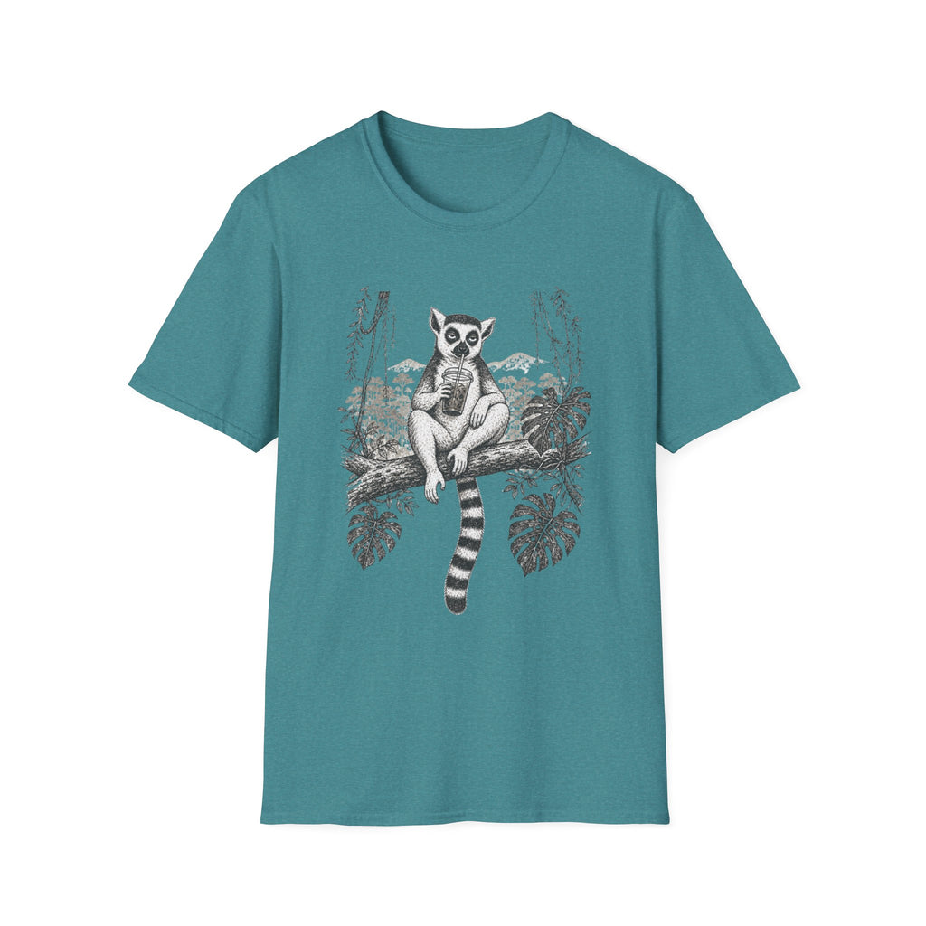 Lemur Sitting with Iced Coffee T-Shirt