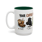 Coffee Order Personalities Animal Mug, another view. Wraparound mug of cute cartoon animals, each matched to a different coffee order