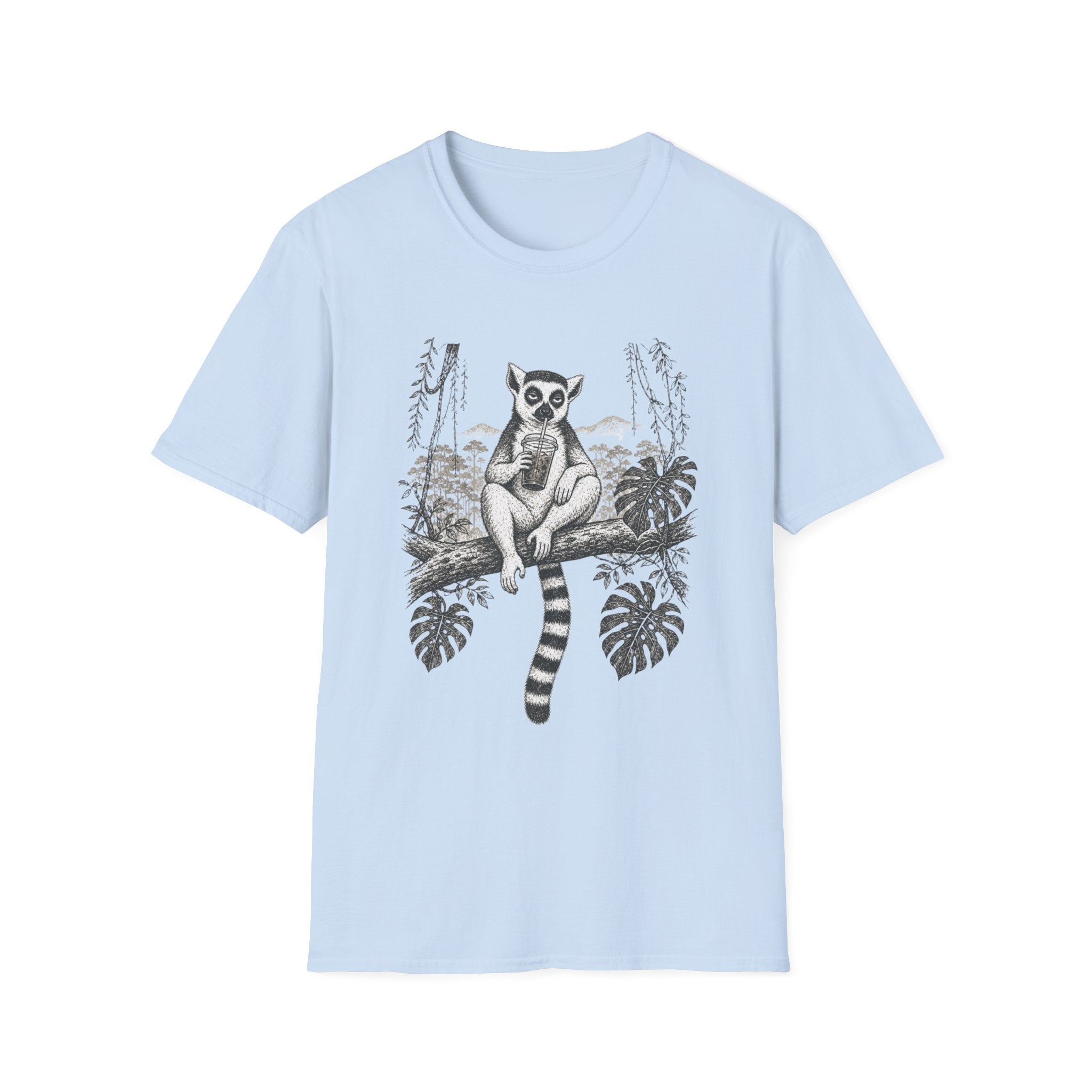 Lemur Sitting with Iced Coffee T-Shirt