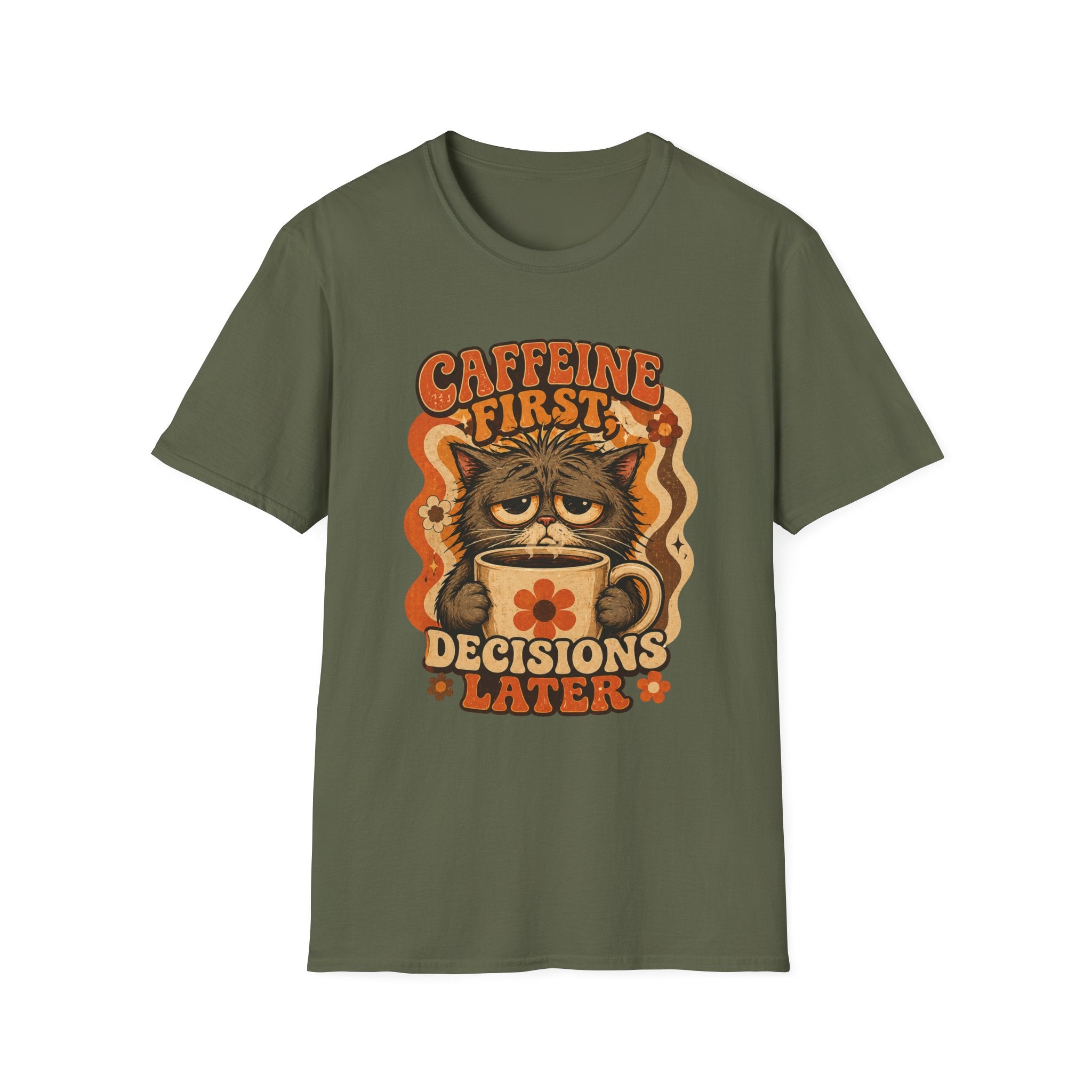 Caffeine First Cat T-Shirt