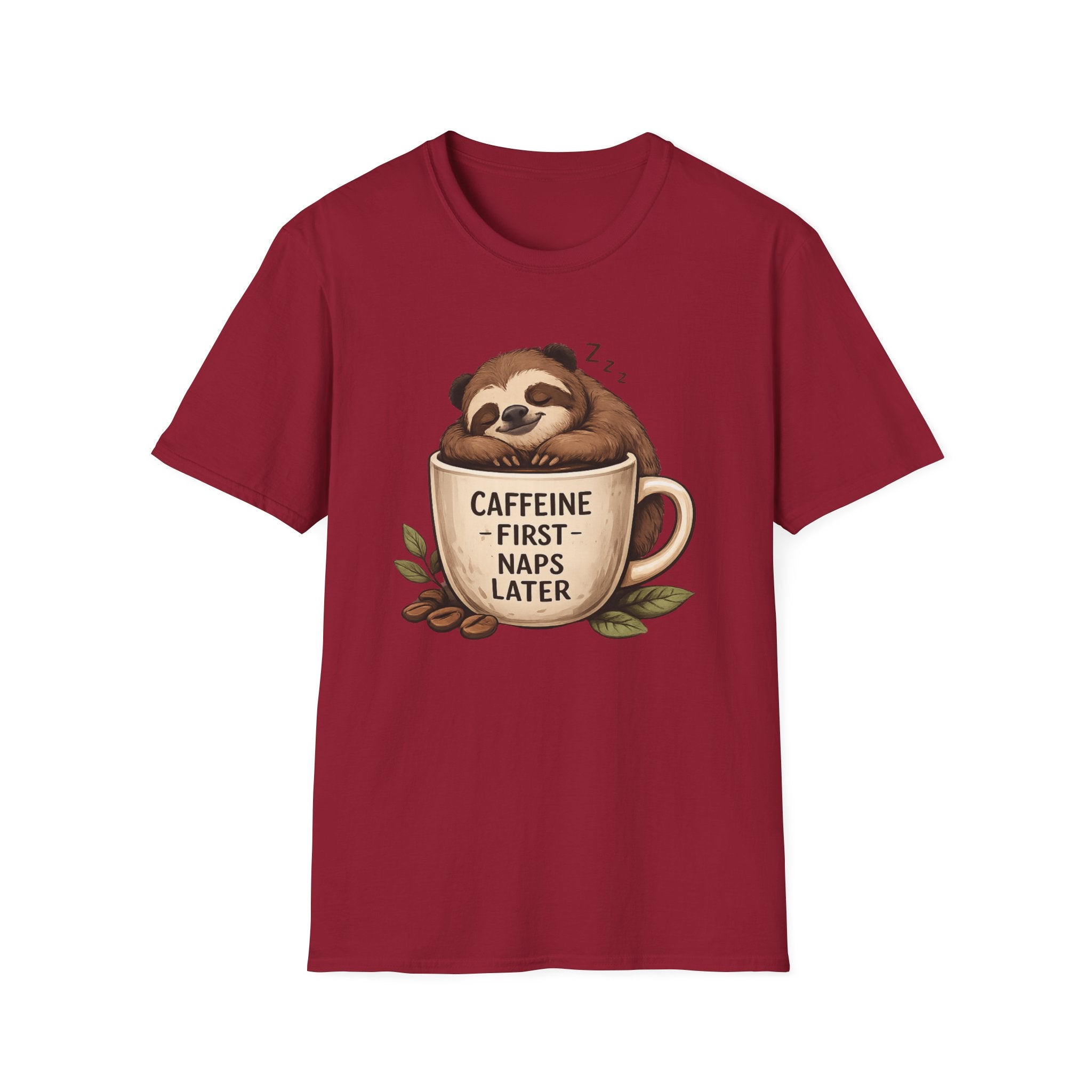 Sloth "Caffeine First, Naps Later" T-Shirt